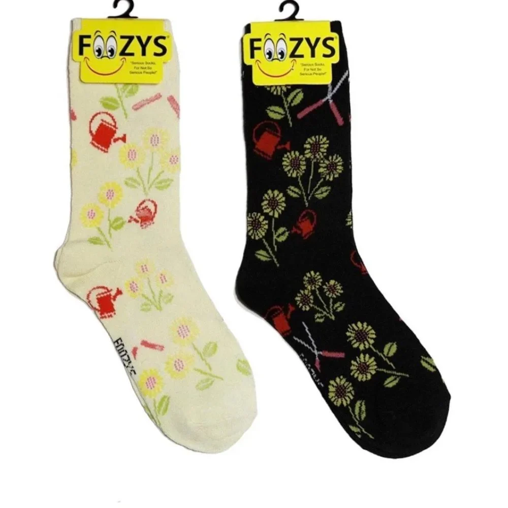 Gardening Outdoors Plants Water Sun Soil Garden Foozys Socks 2 Pairs Women's